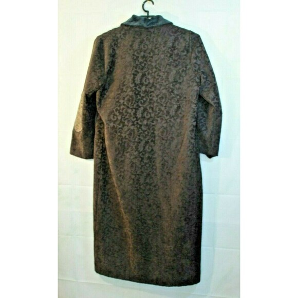 Dot & Vera Boho Brown Floral Full Length Coat Vintage 60s Elbow Patches Size L - Picture 9 of 9